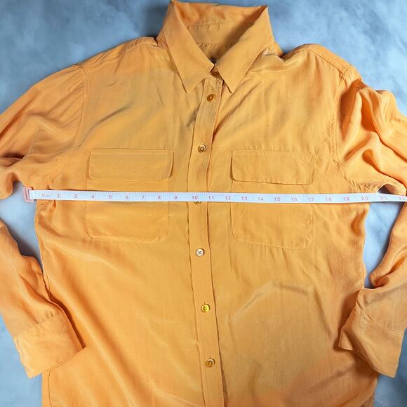 🌼 Equipment Femme Marigold Silk Blouse – Size S – Long Sleeve, Button-Down - Picture 4 of 5